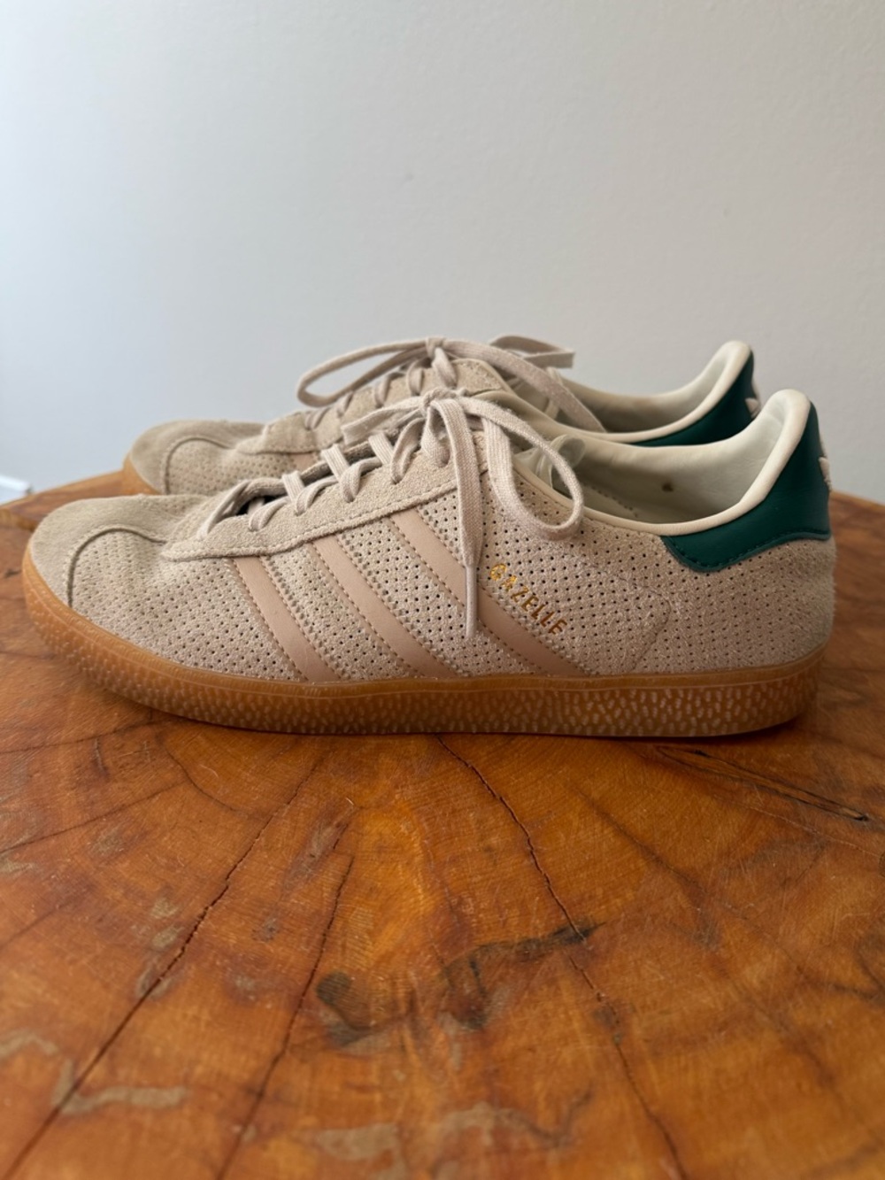 Adidas Gazelle Sneakers – Cream Suede w/ Gum Sole | Women’s 7.5